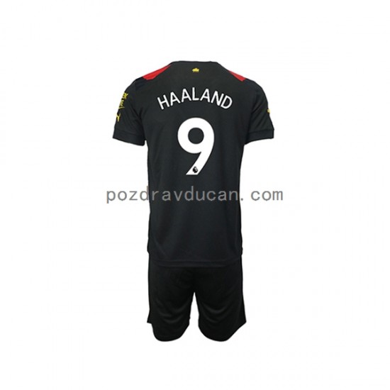 Nogometni Dresovi Manchester City Haaland 9 Muški Dječji Gostujući dres 2022-2023 Kratkih Rukava
