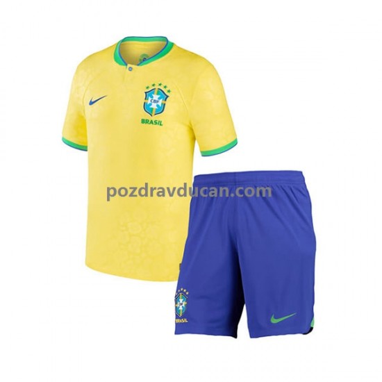 Nogometni Dresovi Brazil Dječji Domaći dres World Cup 2022 Kratkih Rukava