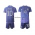 Nogometni Dresovi Argentina Lionel Messi 10 Dječji Gostujući dres World Cup 2022 Kratkih Rukava