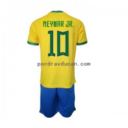 Nogometni Dresovi Brazil Neymar JR 10 Dječji Domaći dres World Cup 2022 Kratkih Rukava