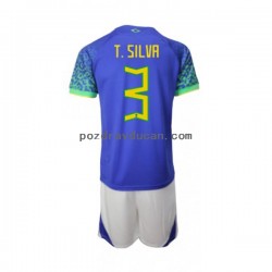 Nogometni Dresovi Brazil Thiago Silva 3 Dječji Gostujući dres World Cup 2022 Kratkih Rukava