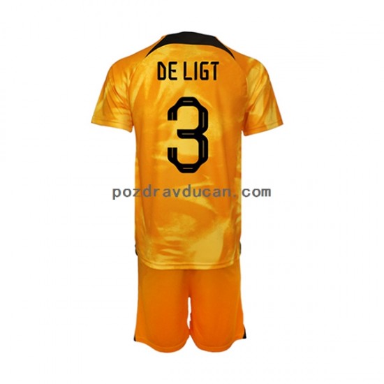 Nogometni Dresovi Nizozemska Matthijs de Ligt 3 Dječji Domaći dres World Cup 2022 Kratkih Rukava
