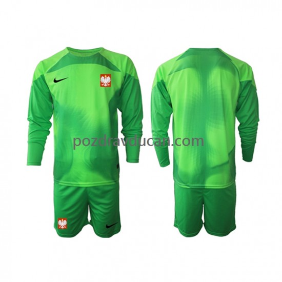 Nogometni Dresovi Poljska Vratar Dječji Domaći dres World Cup 2022 Dugi Rukav